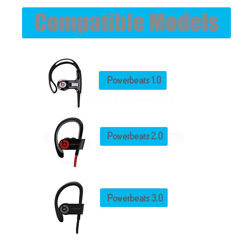 Sqrmekoko Replacement Silicone Eartips Earbuds Eargels for Beats by dr dre Powerbeats 3 Wireless Stereo Earphones (White) - Image 2